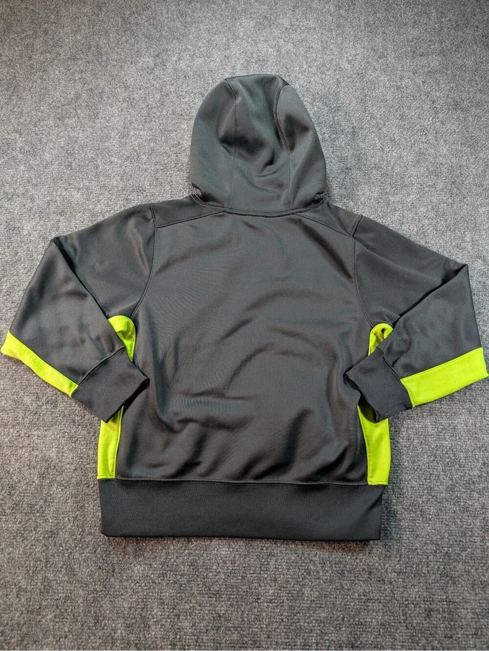 Nike Therma-Fit Youth Small Black Neon Green Hoodie Sweatshirt